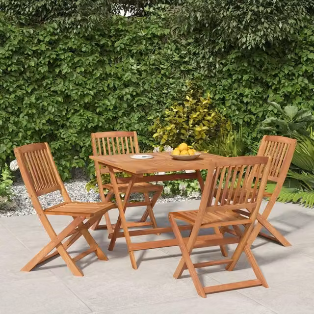 Set da Pranzo per Giardino 5 pz in Legno Massello di Acacia 3152900