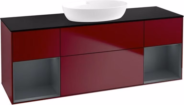 V&B mobile lavabo con illuminazione a parete Finion 160cm, Pl bla m, Reg md m Lac, Peo m