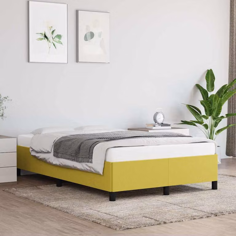 vidaXL Giroletto senza Materasso in Tessuto Verde L 120 cm x P 200 cm