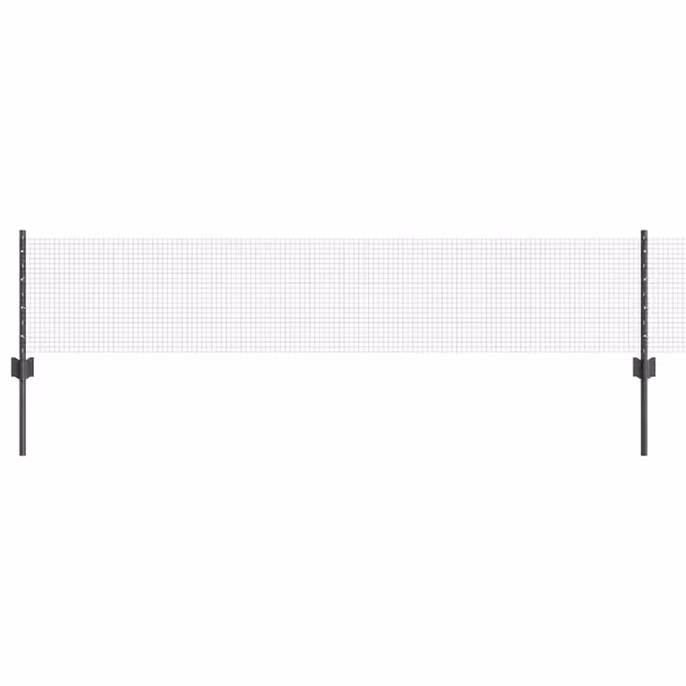 Recinzione in rete saldata con pali vidaXL in acciaio e PVC, Grigio, L: 10 m, H: 0,4 m