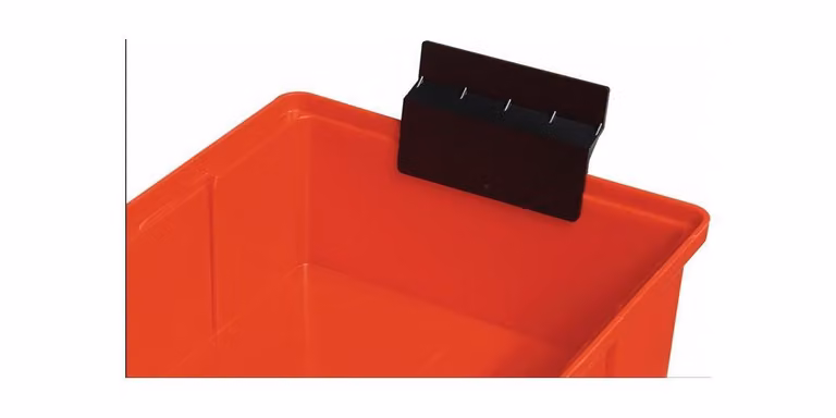 Arresto estraibile per scaffale W.93/152/186mm nero PP LA-KA-PE