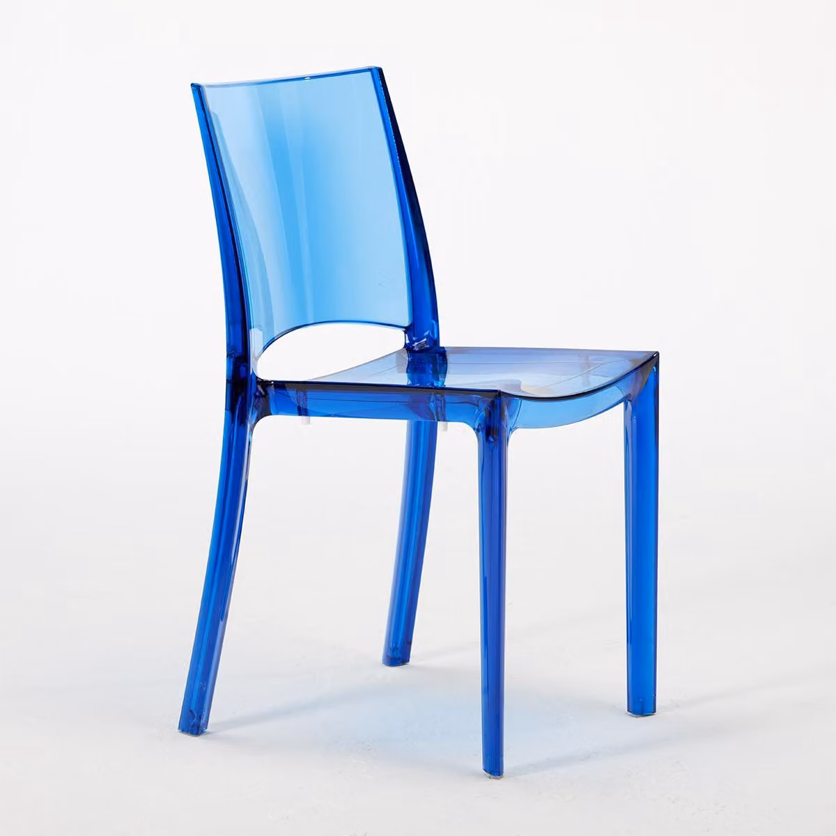 B-Side Grand Soleil sedie trasparenti impilabili per bar, cucine e ristoranti - Blu trasparente