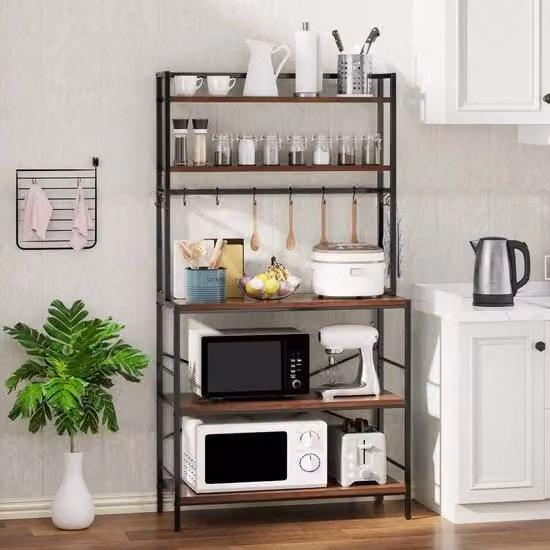 Cassa da Cucina Industriale a 5 Livelli - Struttura in Legno e Metallo