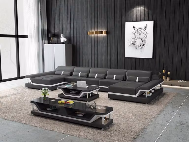 Ecksofa Sofa Couch Sofa Wohnlandschaft ledersofa leder möbel wohnzimmer garnitur