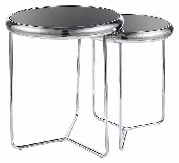 FURNLUX Tavolino da divano Scarlet, colore nero, 47 cm (2 pezzi) / Colore principale: / Dimensioni: