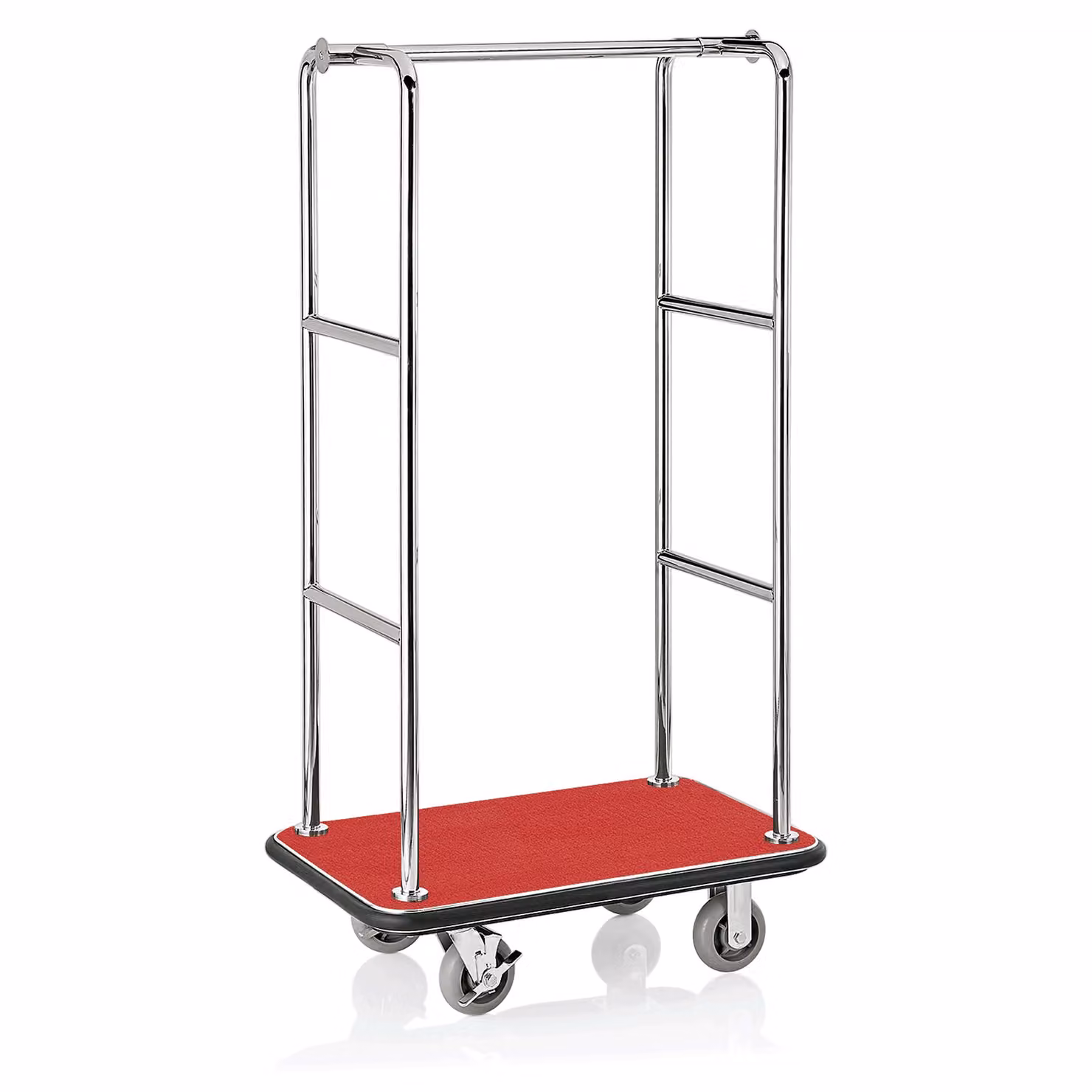 Carrello portabagagli, 94,5 x 61 x 173 cm, argento/rosso