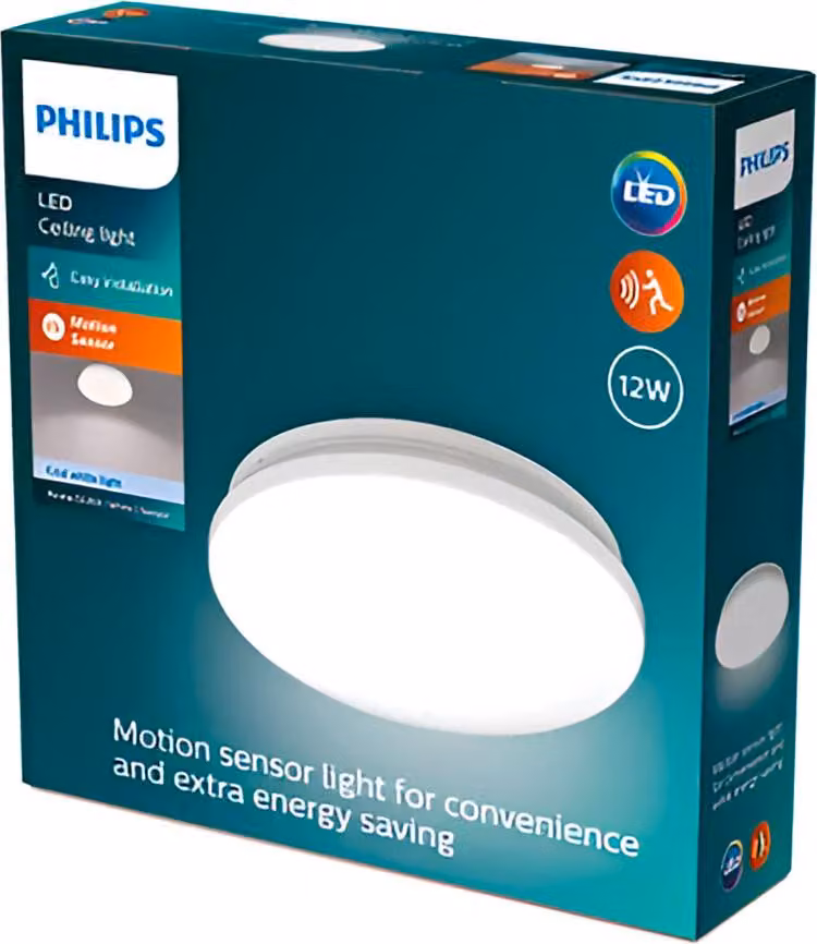 Plafoniera rotonda con sensore Acuna, 12 W, 4000 K, 1500 lm, luce diurna, ø 24,5 cm