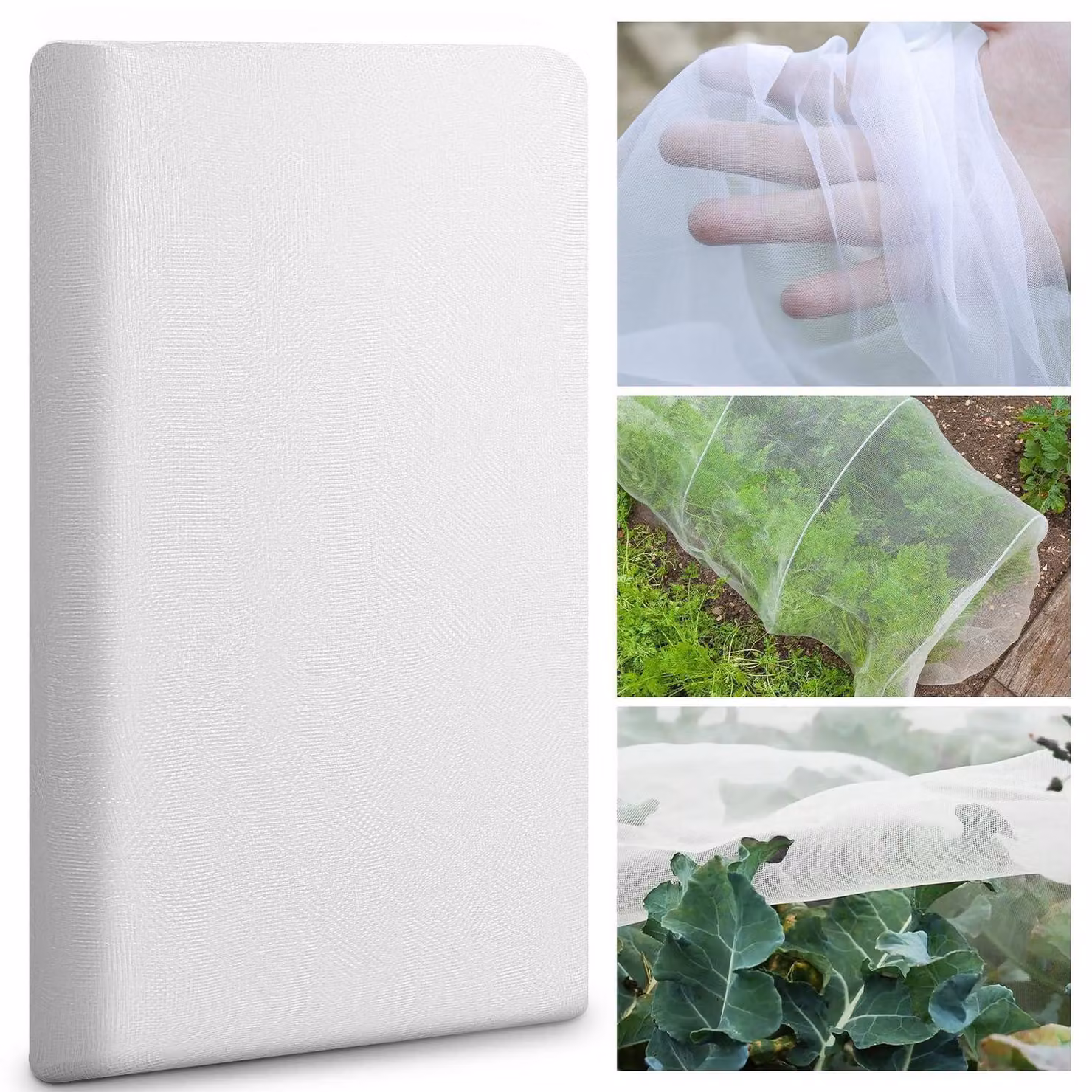 Rete per ortaggi, rete antinsetto, rete antipasseri, dimensioni 1,5 x 5 metri, maglia fine