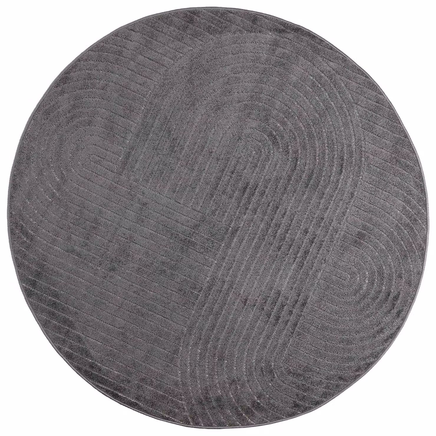Tappeto rotondo lavabile, diametro 160 cm, colore antracite