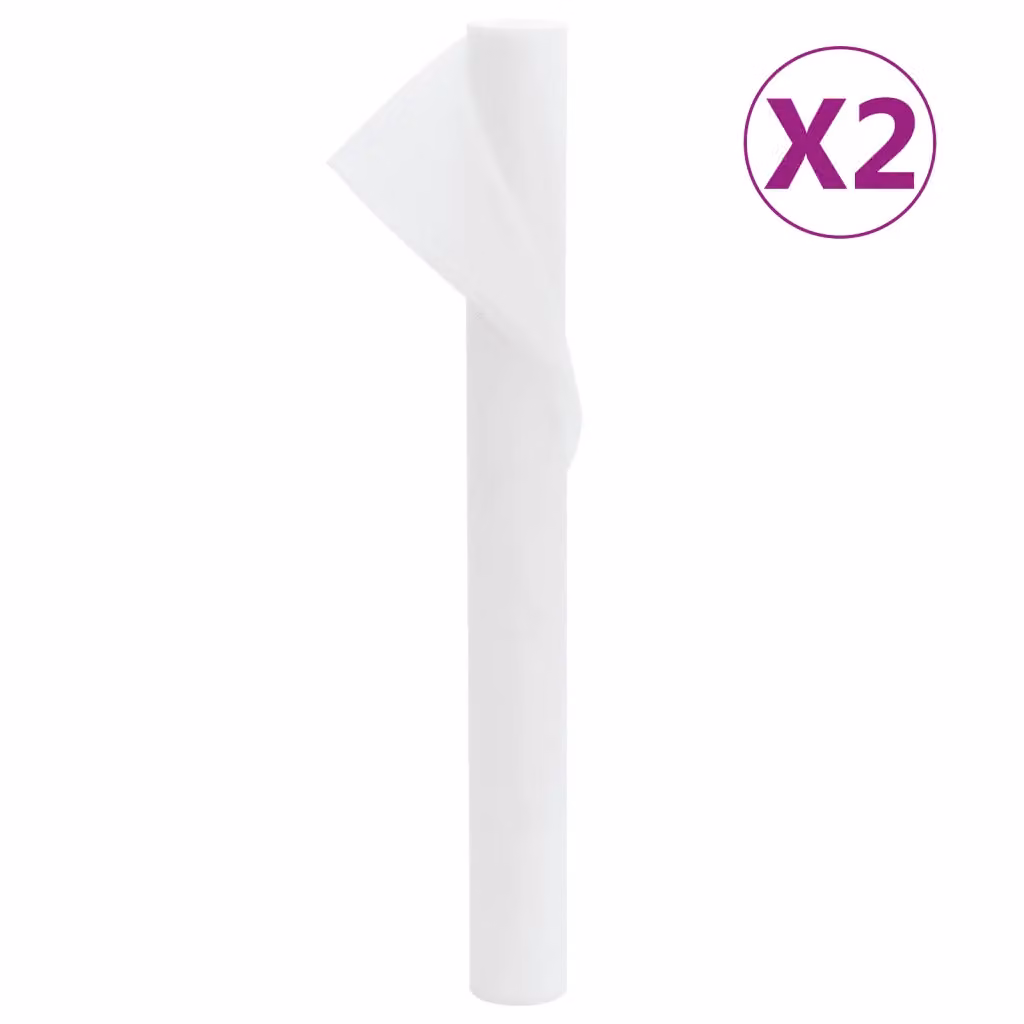 vidaXL Copertura per Piante in Plastica Bianca, 2 Rotoli, 70 g/m², L: 1,6 m x P: 10 m