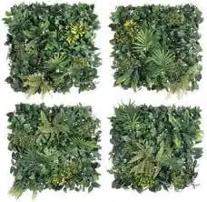 Set di 4 pannelli di siepe sintetica da parete Yes Everyday, colore verde, L/P: 50 x 50 cm