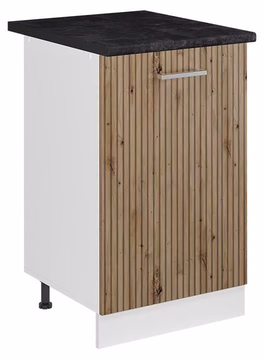 Mobiletto base cucina Vicco R-Line Rovere artigianale/Bianco 50 cm piano di lavoro Antracite, Model 70068