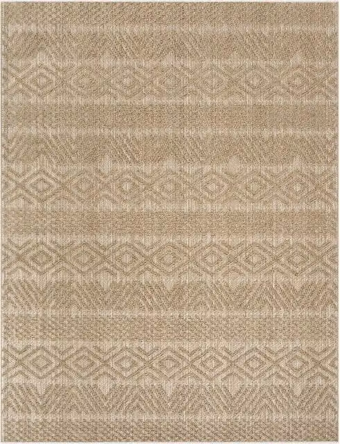 Tappeto Munico in juta beige con design geometrico moderno L: 280 cm, P: 200 cm
