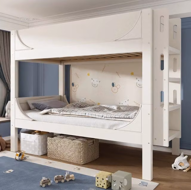 Letto a castello separabile 90x200 cm bianco con scala reversibile