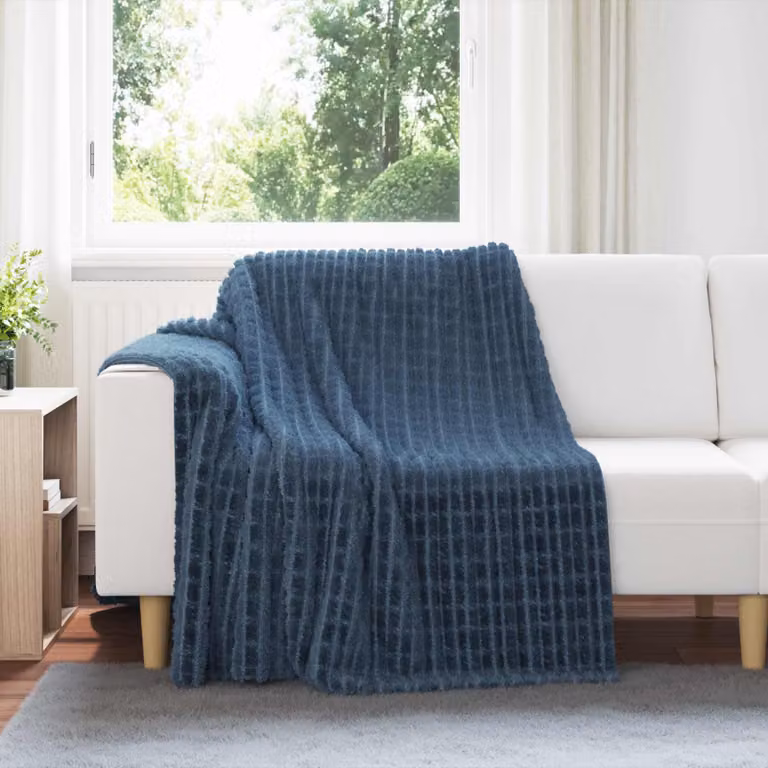 Coperta in pile blu vidaXL L 200 cm x P 150 cm