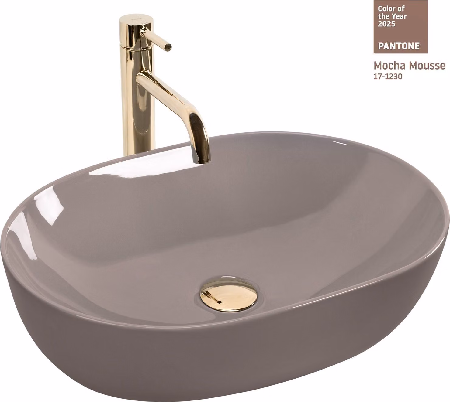 Lavabo da Appoggio Rea Lisa Beige Shiny