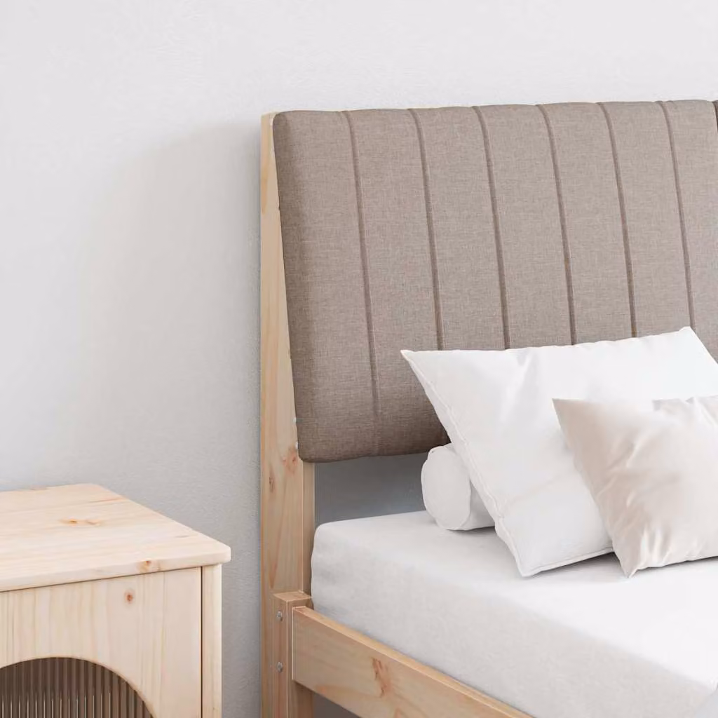 Testiera imbottita Talpa vidaXL in pino massello beige, Larghezza: 135 cm