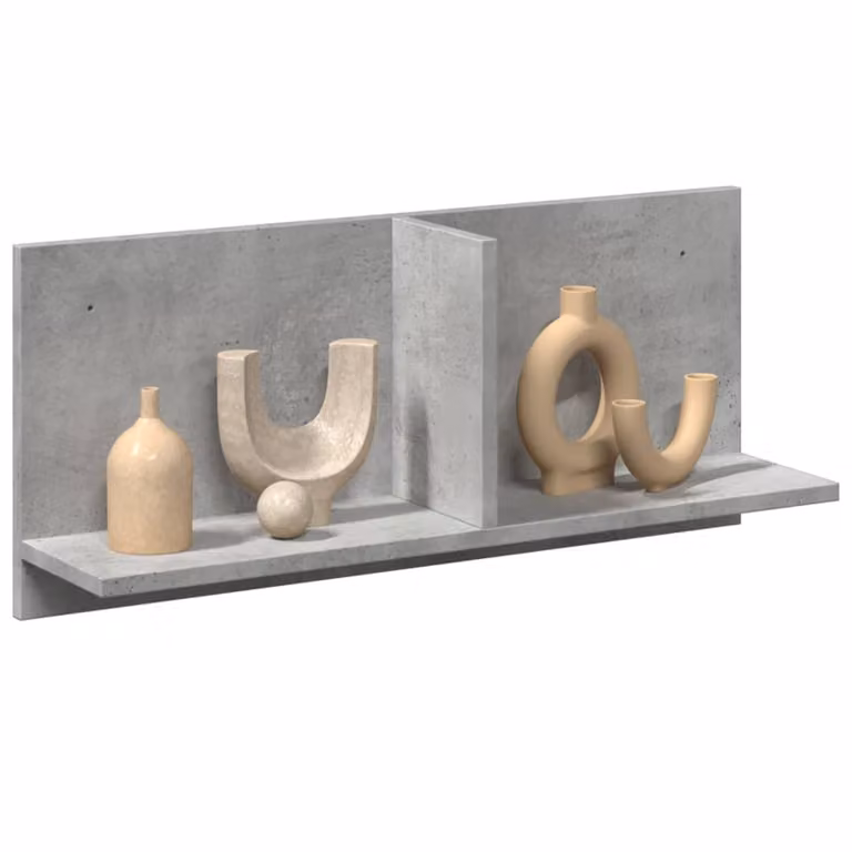 Mobile a parete vidaXL in legno multistrato e MDF, Grigio Cemento, L 70 x P 16,5 x H 30 cm