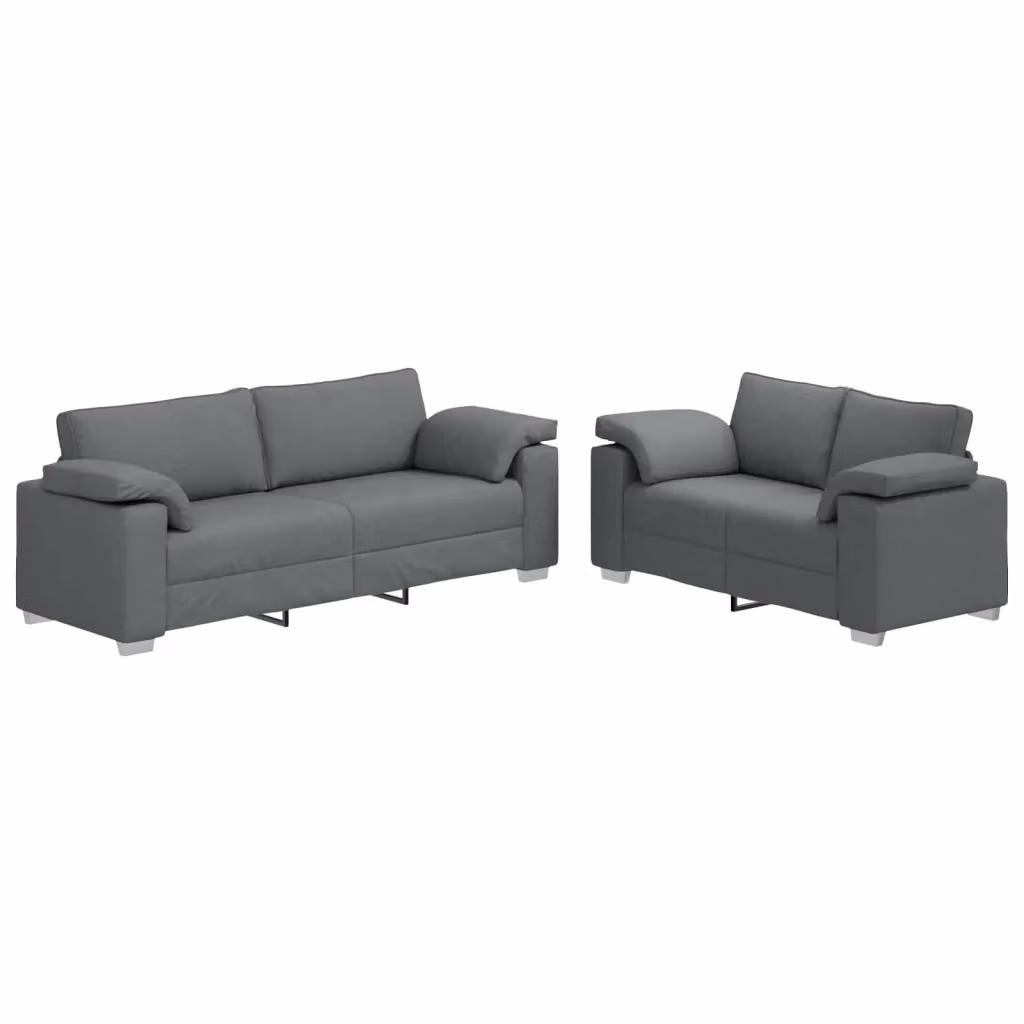 Set di 2 divani vidaXL in tessuto grigio per soggiorno o giardino – 2