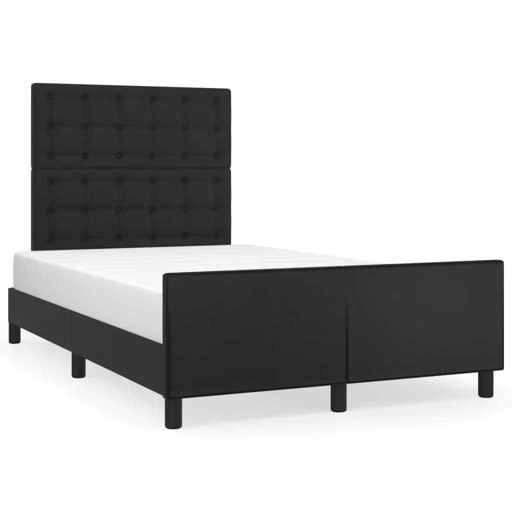 Giroletto vidaXL in similpelle nera con struttura in legno e materiali misti L/P/H: 120 x 200 x 123 cm – 2