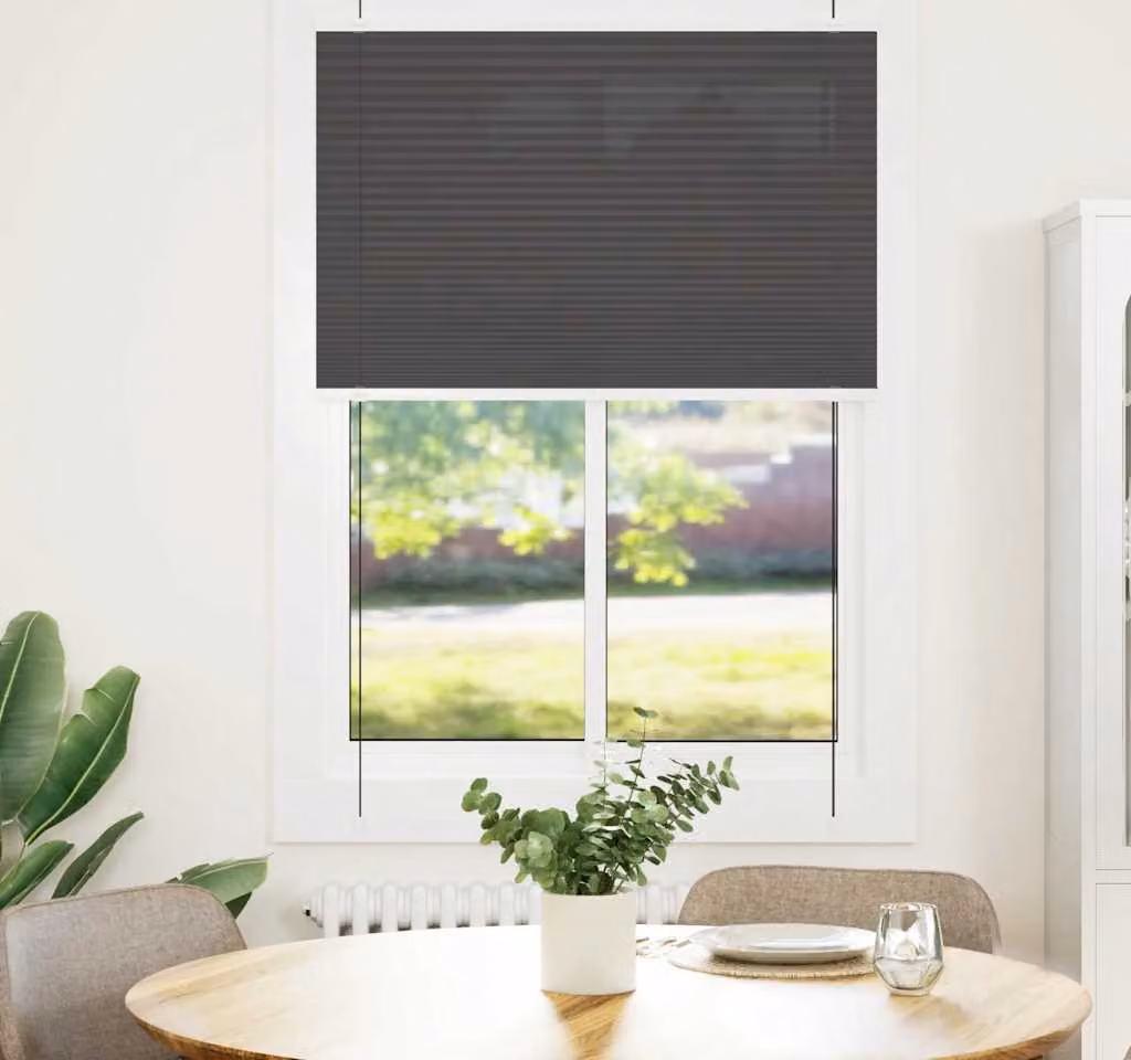 Tenda Plissettata Nera 90x150 cm Larghezza Tessuto 89,4 cm