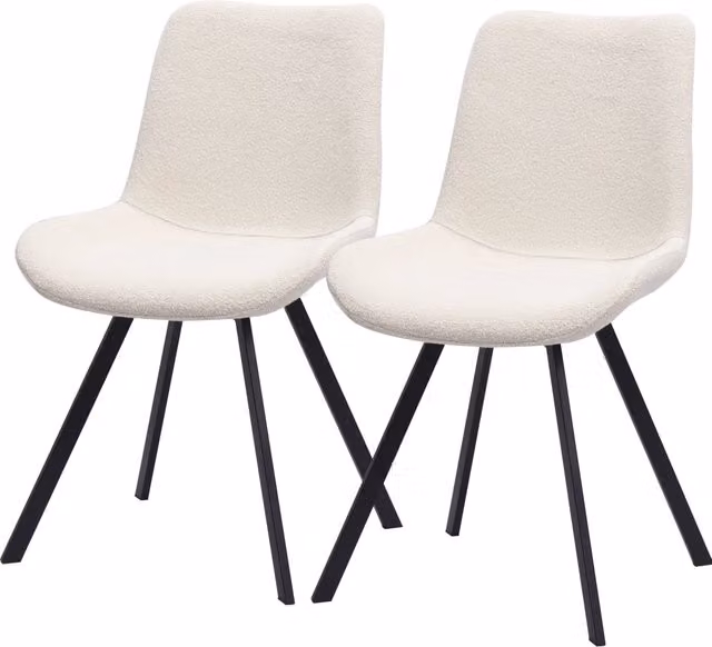 Sedie da Pranzo Girevoli Set 2 Pezzi ¨C MINIMAL ¨C Tessuto e Gambe in Metallo