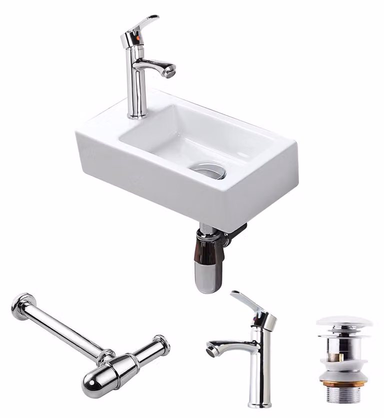 Lavabo con rubinetto, ideale per il bagno