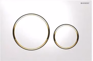 Placca di comando Geberit Sigma20 bianco lucido e inserti oro