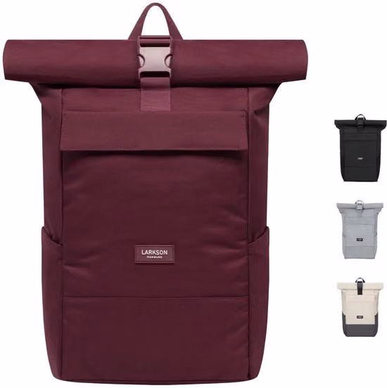 Borsa da Spalla Impermeabile Larkson con Tasca per Laptop e Coperchio Rotativo, Rossa
