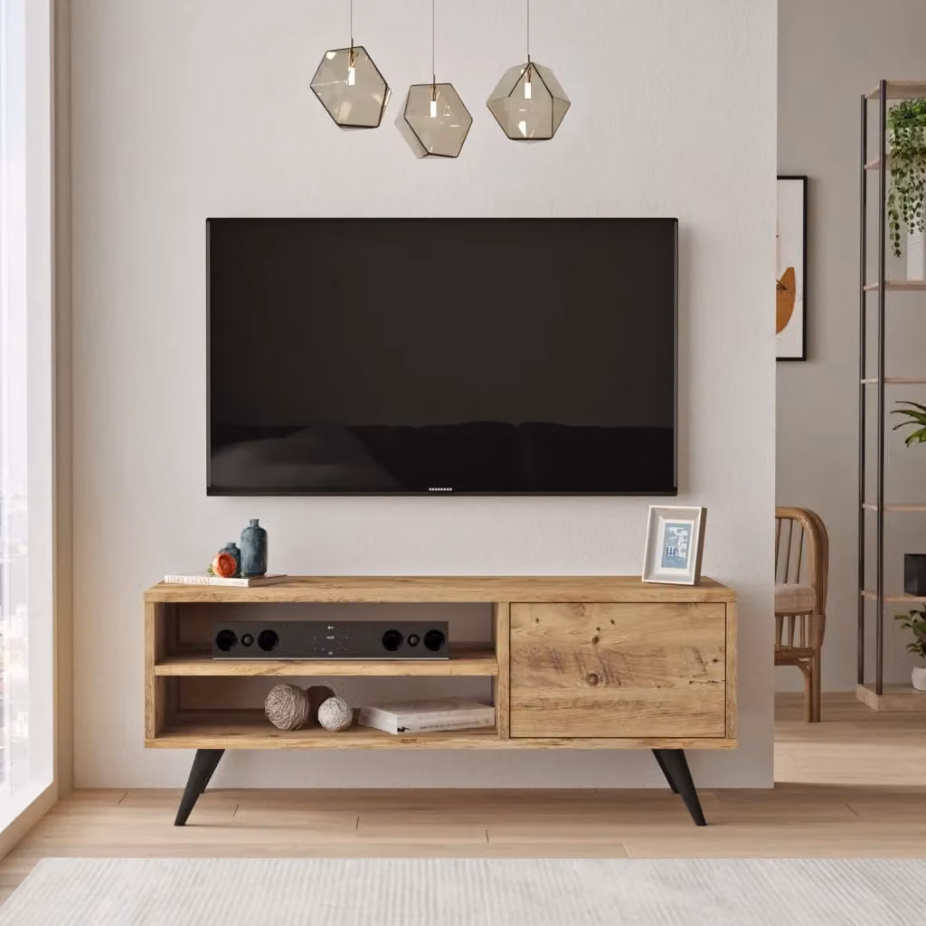 Mobile TV Imo in legno marrone stile rustico L: 110 cm, P: 40 cm, H: 44 cm – 2