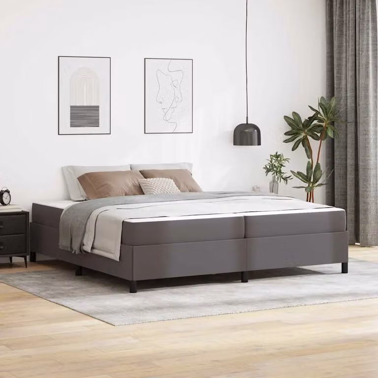 Struttura del letto con materasso vidaXL in tessuto grigio L/P: 200 x 200 cm