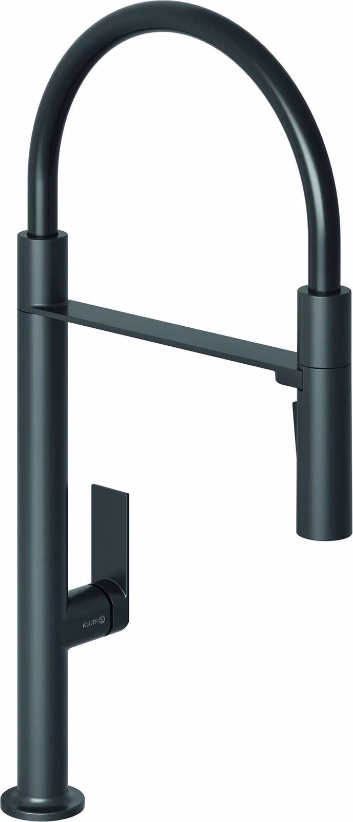 Kludi QORD, miscelatore monocomando per lavello, bocca flessibile estraibile, nero opaco, 1 pz.