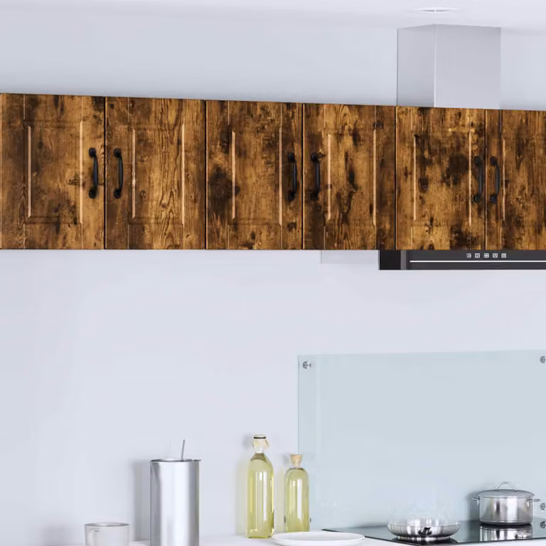 Armadietto a muro moderno vidaXL PORTO in rovere fumé marrone con ante a battente e ripiani interni L/P/H: 60 x 31 x 40 cm