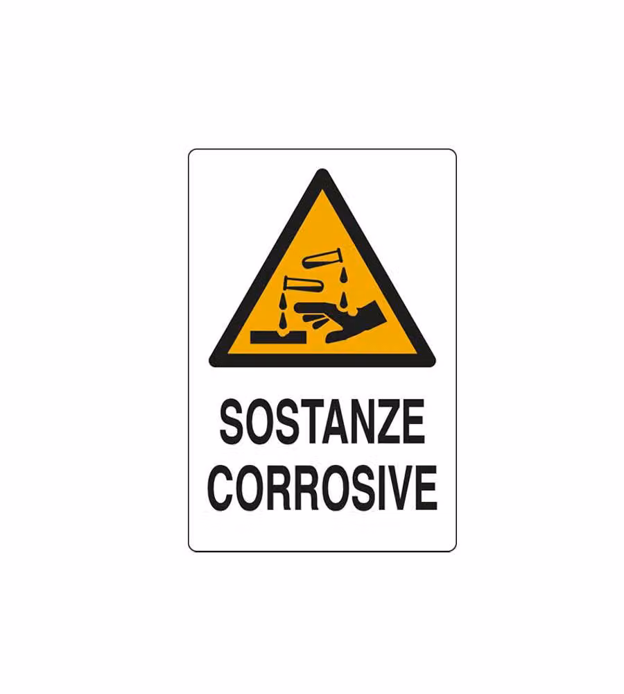 Cartello Sostanze Corrosive 20X 30 Alluminio