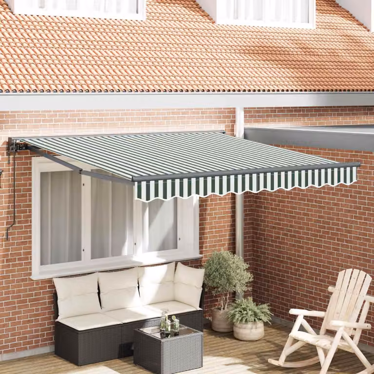Maison Exclusive - Telaio per tenda da sole verde e bianco 300 x 250 cm