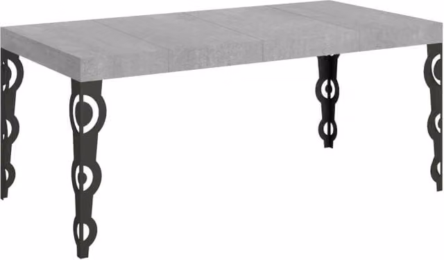Tavolo allungabile Itamoby stile industrial con piano in laminato e struttura in metallo, L/P: 90 x 90 cm, estensibile fino a 246 cm – 1