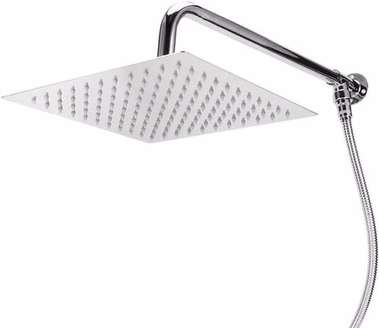 Set doccia a soffione da parete per bagno, con ugello quadrato da 10 pollici