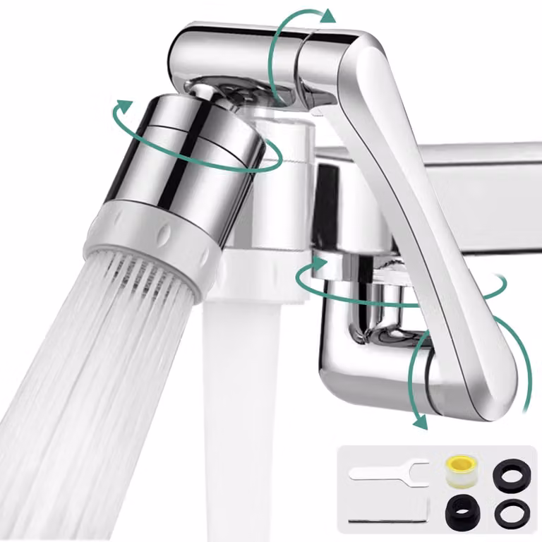 Prolunga per rubinetto con aeratore, dispositivo per il risparmio idrico da applicare al rubinetto, con due modalità di spruzzo, prolunga multifunzionale girevole a 1440°, aeratori per rubinetti da cucina e bagno