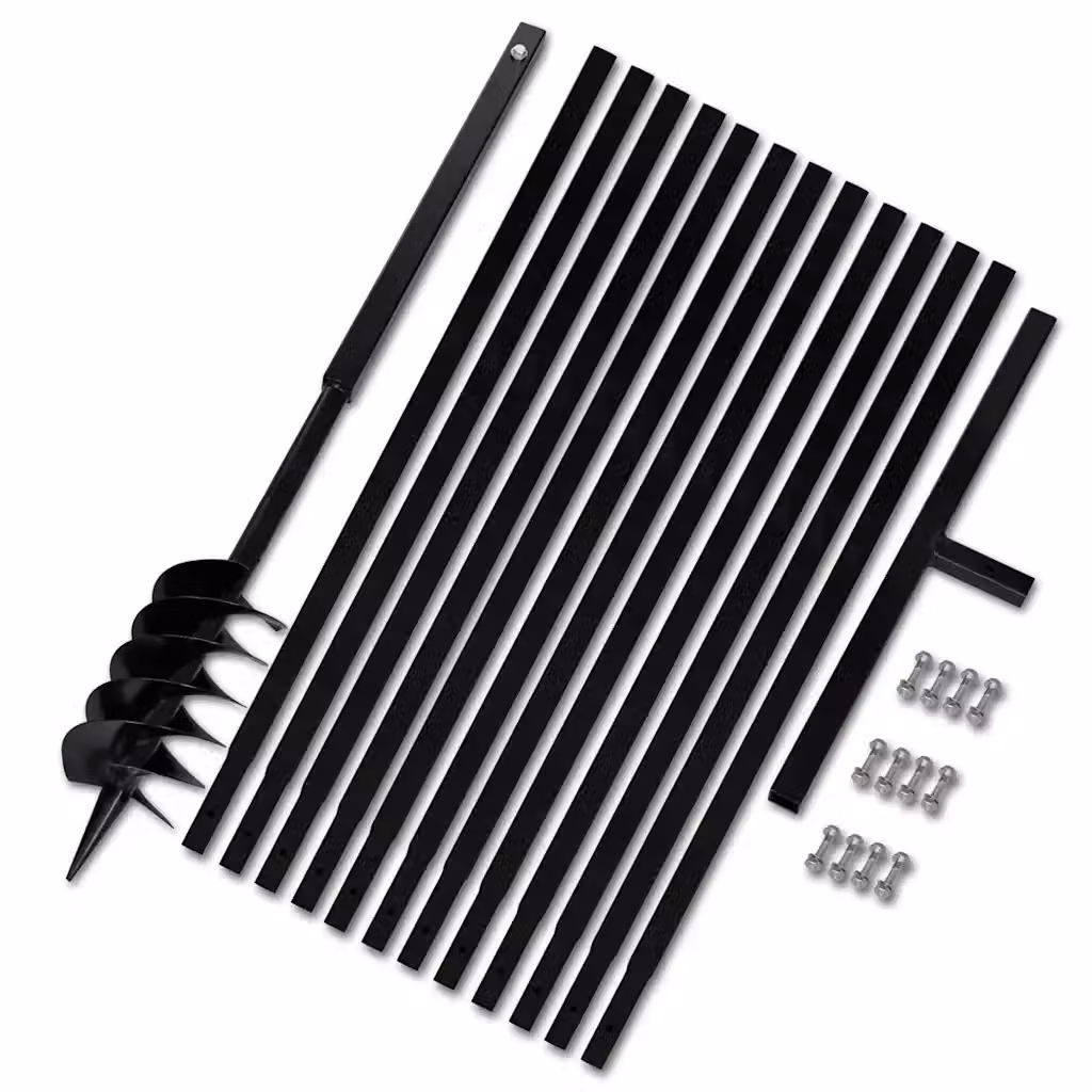 Trapano da terra manuale vidaXL con manico da 120 mm e tubo di prolunga in acciaio nero da 13 m – 2