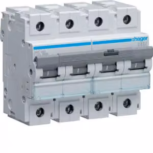 Interruttore automatico 4 poli, 15 kA, caratteristica C, 100 A, 6 moduli