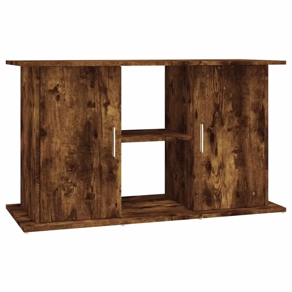 Mobile Supporto Acquario vidaXL in Legno Rovere Marrone con Ripiani Interni e Ante a Battente L: 101 cm, P: 41 cm, H: 58 cm – 2