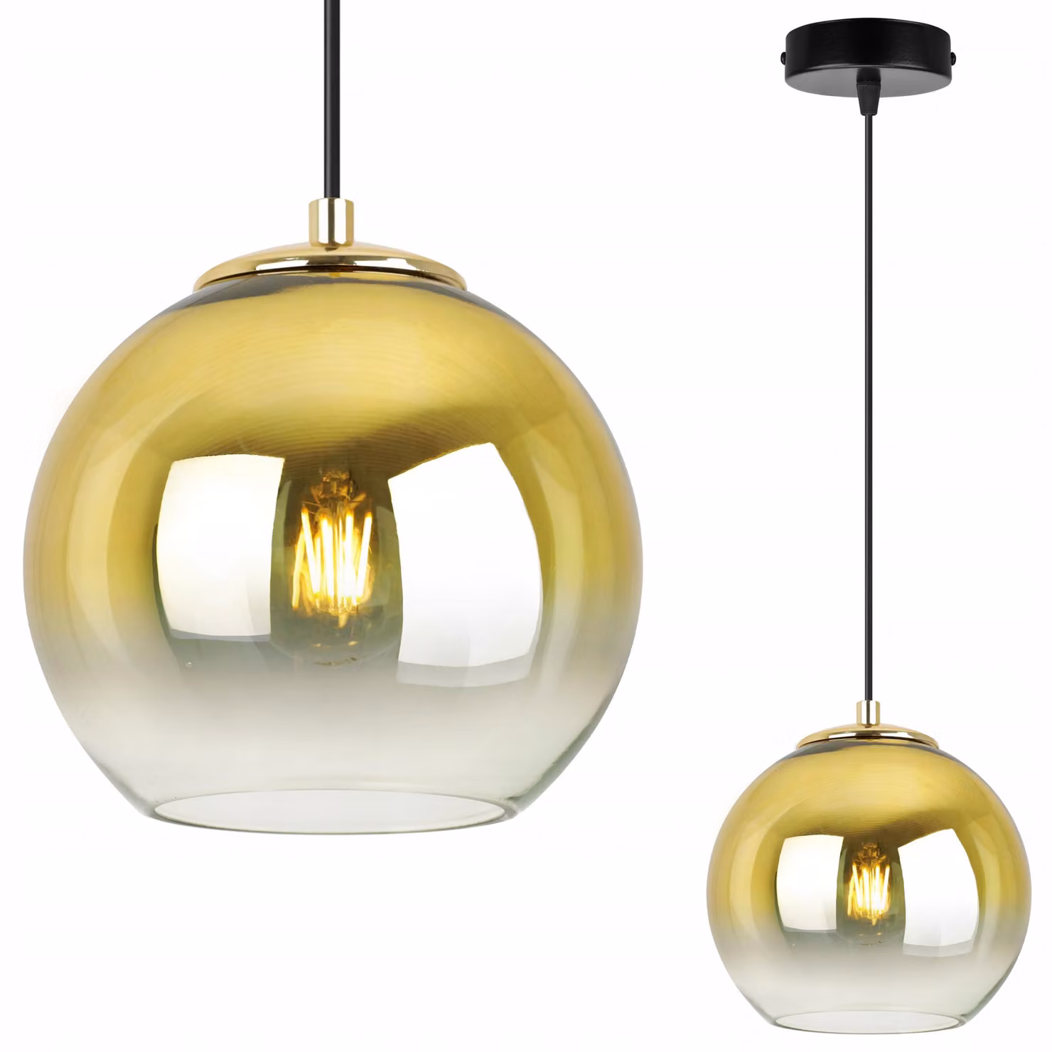 Lampada a sospensione Lampadario Lampadario dorato Paralume 15 cm