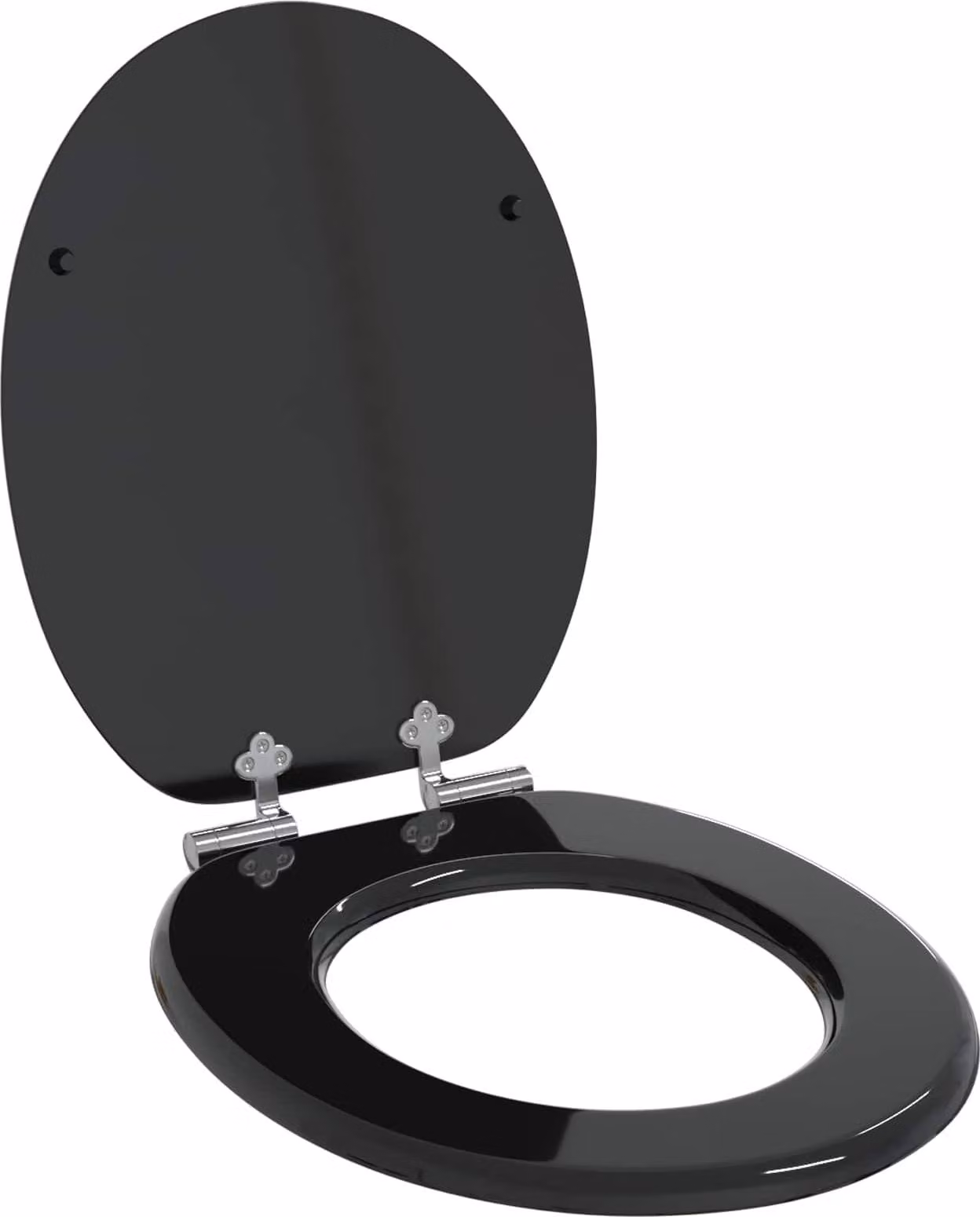 Sedile per toilette con chiusura morbida Nero 44 x 38 cm