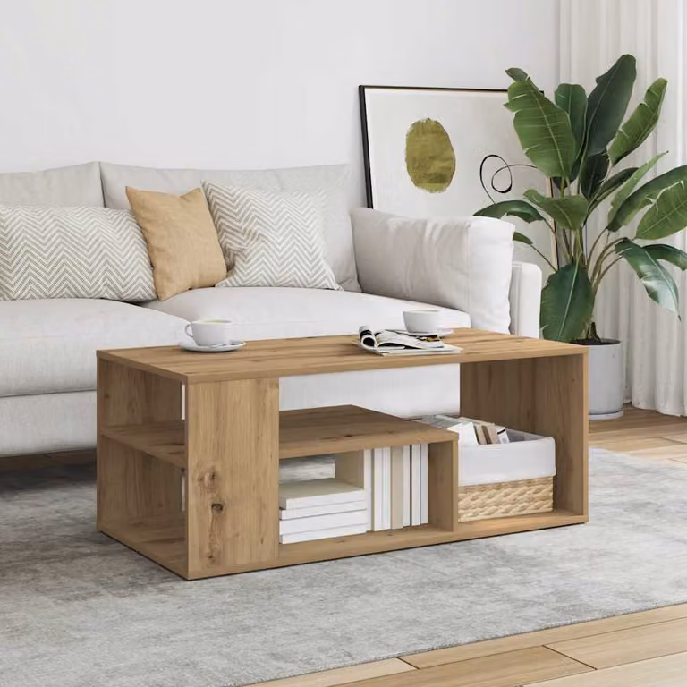 vidaXL Tavolino da salotto moderno rettangolare in composizione marrone L 100 cm x P 50 cm x H 40 cm