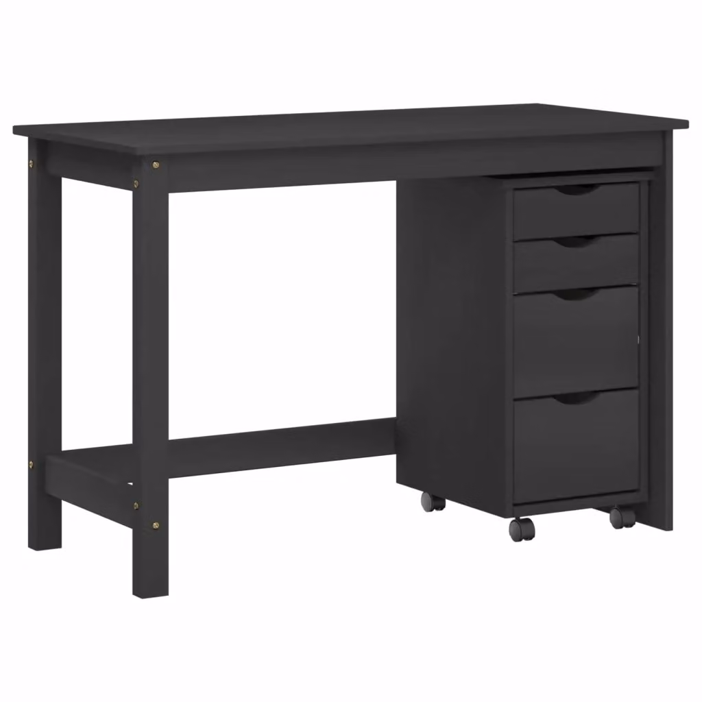 Set scrivania e mobiletto su ruote MOSS vidaXL nero 2 pezzi – 2