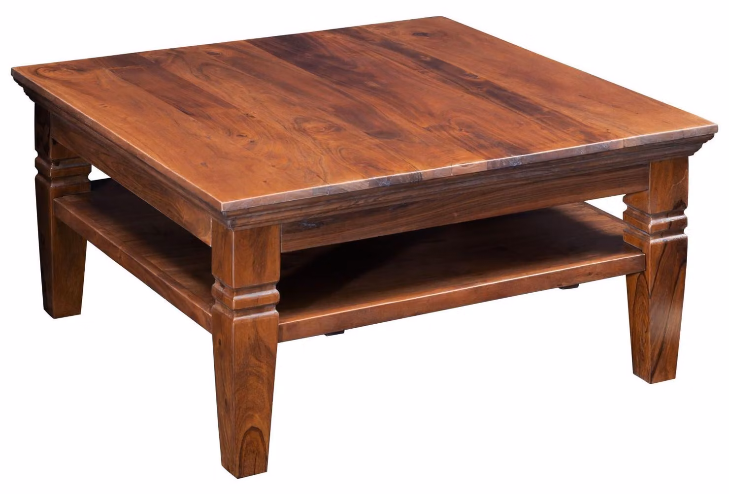 MASSIVMOEBEL24 | tavolino da salotto in legno di Acacia 85x85x45 nougat laccato OXFORD #316