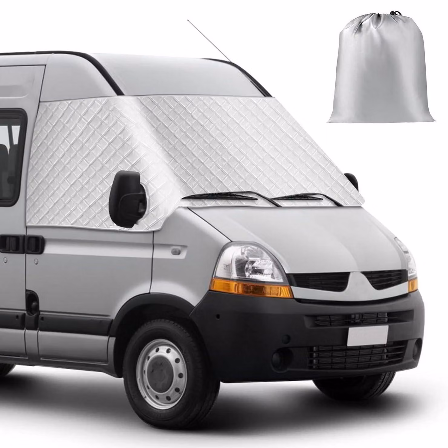 Copertura parabrezza per Renault Master dal 2010 al 2025, colore argento, resistente agli agenti atmosferici, protezione UV