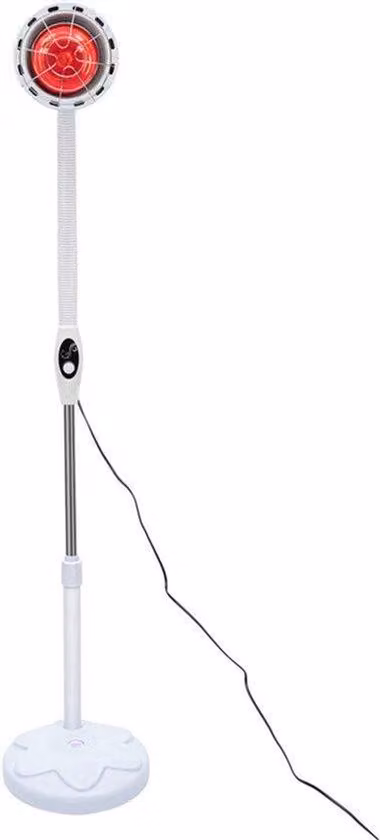 Lampada a infrarossi riscaldante - Bianca - Regolabile da 122 a 156 cm - Acciaio inossidabile e plastica - Per uso terapeutico