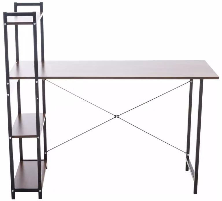 In And OutdoorMatch Scrivania Audra - con ripiano - Piano in MDF - Struttura in metallo nero - 44x120x111cm -