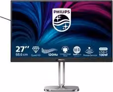 Monitor Philips 27 pollici QHD 2K IPS 120Hz Grigio e Argento con USB-C, HDMI, DisplayPort ed Ethernet/LAN – 2